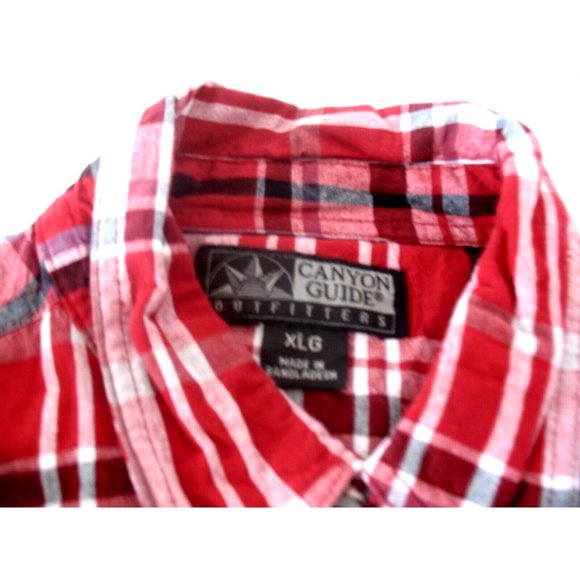 Canyon Guide Men Western Shirt Athletic Fit L/S Sz XLT Red/White/Gray plaid. - Picture 10 of 10